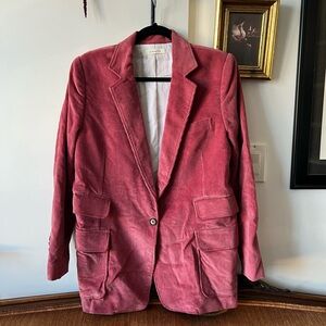 100% Cotton Pink Corduroy Blazer